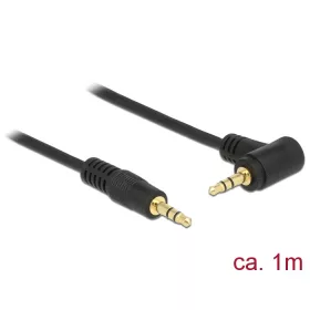   Delock Stereo Jack kábel 3.5 mm 3 pin apa > apa 1 m 90  fekete (DL-83754)