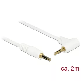   Delock Stereo Jack kábel 3.5 mm 3 pin apa > apa 2 m 90  fehér (DL-83757)