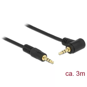   Delock Stereo Jack kábel 3.5 mm 3 pin apa > apa 3 m 90  fekete (DL-83758)