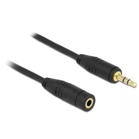   Delock hosszabbító kábel sztereó 3.5 mm jack 3 érintkezős apa > anya 0.5 méteres fekete (DL-83762)