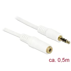   Delock Stereo Jack hosszabbító kábel 3.5 mm 3 pin apa > anya 0.5 m fehét (DL-83763)