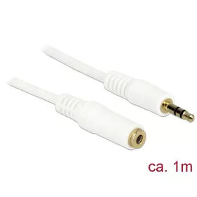   Delock Stereo Jack hosszabbító kábel 3.5 mm 3 pin apa > anya 1 m fehér (DL-83765)