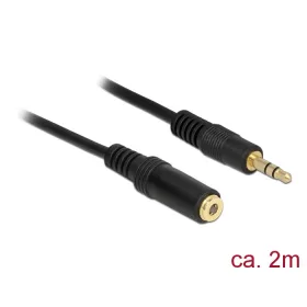   Delock Stereo Jack hosszabbító kábel 3.5 mm 3 pin apa > anya 2 m fekete (DL-83766)