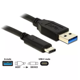   Delock Kábel USB 10 Gbps (USB 3.1, Gen 2), A típusú csatlakozódugó > USB Type-C 1m hosszú fekete (DL-83870)