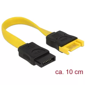   Delock SATA 6 Gb/s-s bővítőkábel csatlakozódugóval > SATA-s, csatlakozóhüvellyel, 10 cm, sárga (DL-83948)