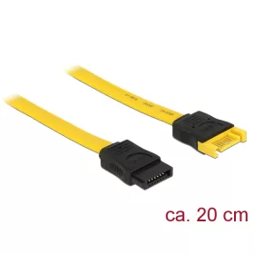   Delock SATA 6 Gb/s-s bővítőkábel csatlakozódugóval > SATA-s, csatlakozóhüvellyel, 20 cm, sárga (DL-83949)