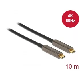   Delock Aktív optikai video kábel USB-C  csatlakozóval 4K 60 Hz 10 m hosszú (DL-84103)