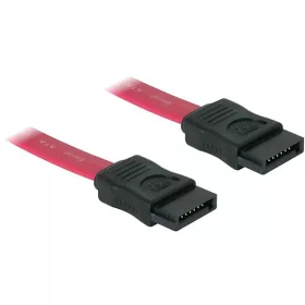   Delock SATA piros, egyenes/egyenes csatl., 30 cm-es összekötő kábel (DL-84247)