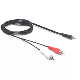   Delock audio DC jack 3.5 mm kábel, apa > 2 x RCA apa, 10 m (DL-84277)