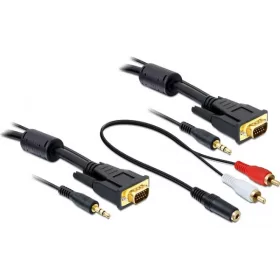 Delock VGA + hang kábel 2m apa - apa (DL-84452)