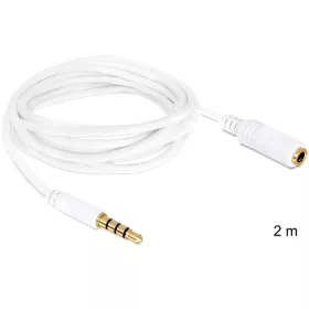   Delock audio sztereo Jack 3.5 mm apa / anya IPho 4 pin kábel, 2 m (DL-84482)