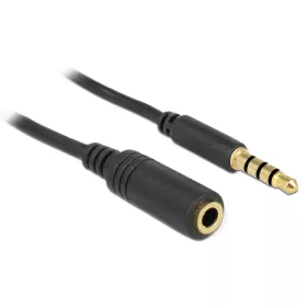   Delock hosszabbító kábel sztereó 3.5 mm jack apa / anya iPhonehoz 4 érintkezős 5 méteres (DL-84669)