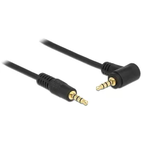   Delock kábel sztereó jack 3,5 mm-es 4 tűs apa > apa szögletes 2 m fekete (DL-84740)