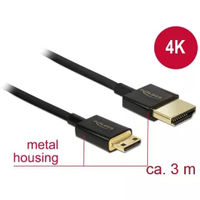   Delock Nagysebességű HDMI-kábel Ethernettel - HDMI-A-csatlakozódugó > HDMI Mini-C-csatlakozódugó, 3D (DL-84779)