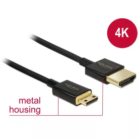  Delock Nagysebességu HDMI-kábel Ethernettel - HDMI-A-csatlakozódugó > HDMI Mini-C-csatlakozódugó, 3D (DL-84780)
