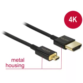   Delock kábel High Speed HDMI Ethernet - HDMI-A apa > HDMI Micro-D apa 3D 4K 2 m Slim Prémium (DL-84783)
