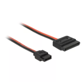   Delock SATA-tápkábel 15 tűs csatlakozóhüvellyel > Slim SATA-tápcsatlakozó 6 tűs csatlakozóhüvellyel, (DL-84857)
