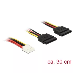   Delock Tápkábel 4 tűs Floppy-csatlakozóhüvellyel > 2 x 15 tűs SATA-csatlakozóhüvellyel, 30 cm (DL-84859)