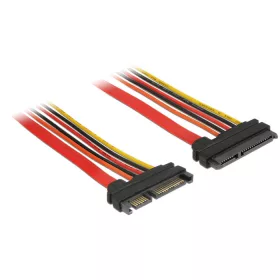   Delock Bovítokábel, SATA, 6 Gb/s, 22 tus csatlakozó > SATA 22 tus aljzat (3,3 V + 5 V + 12 V), 30 cm (DL-84919)