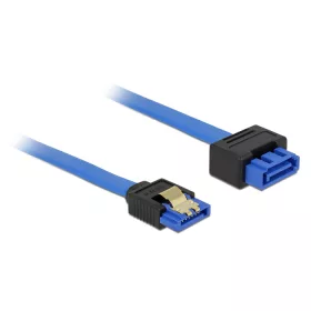   Delock SATA-bovítokábel, 6 Gb/s, hüvely, egyenes > SATA dugó, egyenes, 100 cm, kék, reteszes típusú (DL-84975)