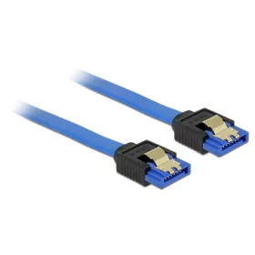   Delock SATA-kábel, 6 Gb/s, hüvely, egyenes > SATA hüvely, egyenes, 30 cm, kék aranyszínu kapcsokkal (DL-84978)