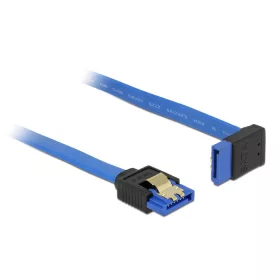   Delock SATA-kábel, 6 Gb/s, hüvely, egyenes > SATA hüvely, felfelé ívelt, 50 cm, kék aranyszínu kapcs (DL-84997)