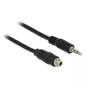   Delock 3.5 mm sztereó jack kábel anya csavarmenetes > 3.5 mm sztereó jack apa 100 cm (DL-85116)