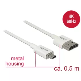   Delock Kábel Nagysebességű HDMI Ethernettel - HDMI-A-csatlakozódugó > HDMI Micro-D-csatlakozódugó, 3 (DL-85148)