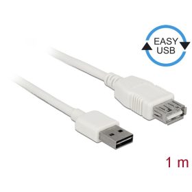   Delock Bővítő kábel EASY-USB 2.0-s A típusú csatlakozódugó > USB 2.0 A-típusú hüvely fehér 1 m (DL-85199)