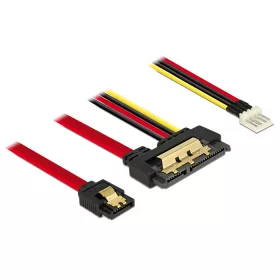   Delock SATA-kábel, 6 Gb/s, 7 tus csatlakozóhüvely + 4 tus Floppy-csatlakozódugó > 22 tus SATA-csatla (DL-85232)