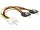 Delock Molex-tápkábel 4 tus csatlakozódugóval > 2 x 15 tus SATA-csatlakozóhüvely, fém, 20 cm (DL-85237)