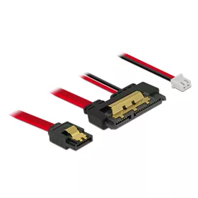   Delock SATA-kábel, 6 Gb/s, 7 tus csatlakozóhüvely + 2 tus csatlakozóhüvely > 22 tus SATA-csatlakozóh (DL-85238)