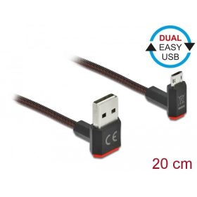   Delock EASY-USB 2.0 kábel A-típusú csatlakozódugó - EASY-USB Micro-B típusú csatlakozódugó, ívelt fe (DL-85264)