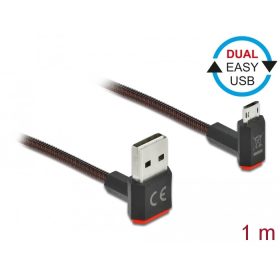  Delock EASY-USB 2.0 kábel A-típusú csatlakozódugó - EASY-USB Micro-B típusú csatlakozódugó, ívelt fe (DL-85266)