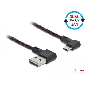   Delock EASY-USB 2.0 kábel A-típusú csatlakozódugó - EASY-USB Micro-B típusú csatlakozódugó, ívelt ba (DL-85271)