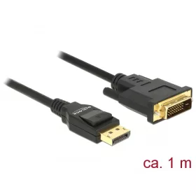   Delock Kábel Displayport 1.2 dugó > DVI 24+1 dugó passzív 1 m fekete (DL-85312)
