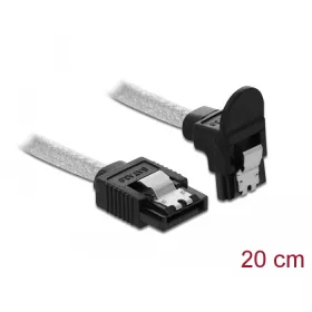  Delock SATA 6 Gb/s kábel egyenes - lefelé 90fok 20 cm áttetsző (DL-85344)