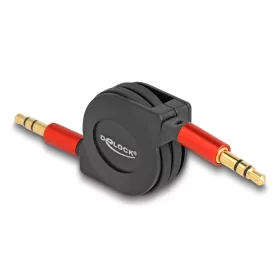   Delock Visszahúzható Audio Kábel 3,5 mm 3 tűs sztereo jack apa   apa 90 cm (DL-85369)