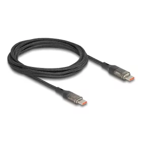   Delock USB 2.0 Adat- és gyorstöltő kábel Type-C  apa - apa PD 3.0 100 W átlátszó tápjelzéssel 2 m (DL-85409)