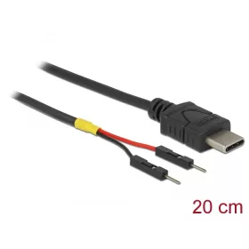   Delock C-Típusú USB tápkábel 2 db. különálló tűfejes apa véggel hossza 20 cm (DL-85419)