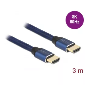   Delock Ultra nagy sebességű HDMI kábel 48 Gbps 8K 60 Hz kék 3 m tanúsítvánnyal (DL-85448)