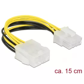   Delock Bovítokábel Tápellátás 8 érintkezos EPS dugó > hüvely 15 cm (DL-85451)