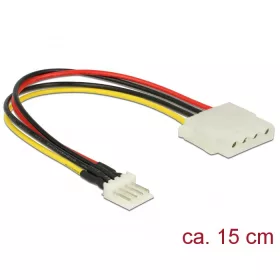   Delock Tápkábel, 4 tűs Floppy-csatlakozódugó > 4 tűs Molex-csatlakozóhüvely, 15 cm (DL-85456)