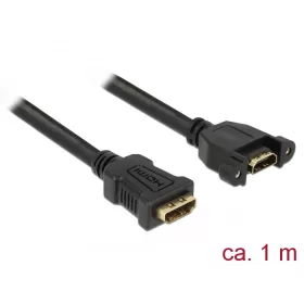   Delock Kábel, HDMI-A hüvely > HDMI-A hüvely, panelrögzítés, 4K 30 Hz 1 m (DL-85466)