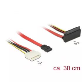   Delock SATA-kábel, 6 Gb/s, 7 tűs csatlakozóhüvely + 4 tűs Molex-csatlakozódugó > 22 tűs SATA-csatlak (DL-85514)