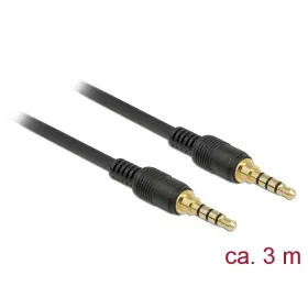   Delock Sztereó Jack Kábel 3,5 mm 4 tűs férfi > férfi 1m fekete (DL-85601)