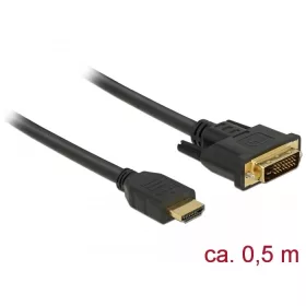 Delock HDMI - DVI 24+1 kétirányú kábel 0,5 m (DL-85651)