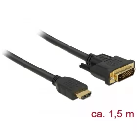 Delock HDMI - DVI 24+1 kétirányú kábel 1,5 m (DL-85653)