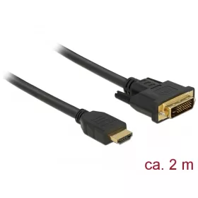 Delock HDMI - DVI 24+1 kétirányú kábel 2 m (DL-85654)