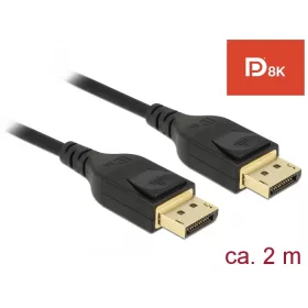   Delock DisplayPort kábel 8K 60 Hz 2 m DP 8K tanúsítvánnyal (DL-85660)